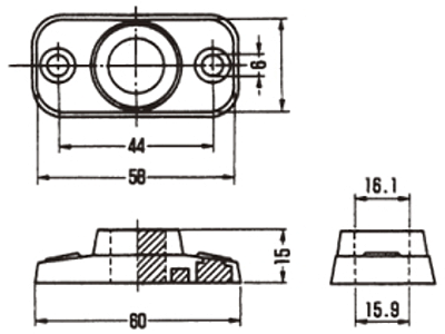 A10475 PP立用台座(小)(PP立バンド用取付台座) 製品図面