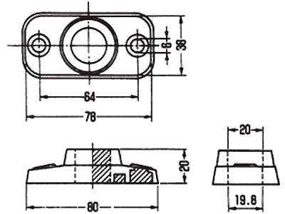A10476 PP立用台座(大)(PP立バンド用取付台座) 製品図面