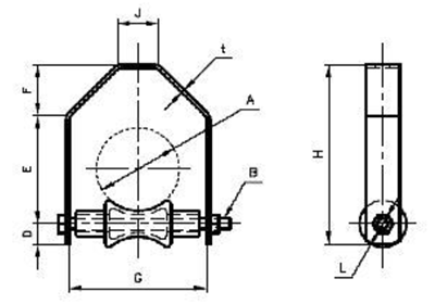 A10588 角型ローラー(熱伸縮配管用) 製品図面