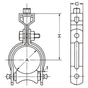 A10593 組式ローラー(熱伸縮配管用) 製品図面