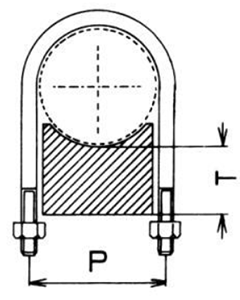 A10640 ウレタンUPタイプ(配管レベル調整用Uボルト) 製品図面