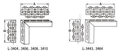 A10664 ステンレス ハヤウマLタイプ(横走り配管用ブラケット)(*) 製品図面