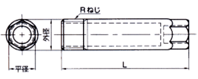 A12178 AプラグL (管端防食管継手用プラグ) 製品図面