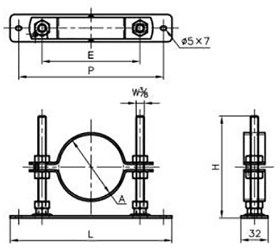 A13577 TNセットフロアナット付プレート(排水管(耐火二層管)用レベル調整バンド) 製品図面
