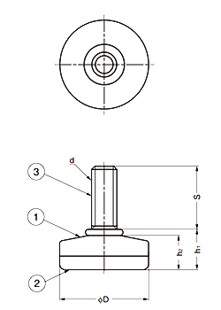 鋼 アジャスターTN型 (底部・PP樹脂) 製品図面