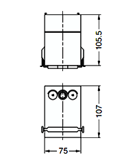昇降装置コントロールユニットTR-2B スタンダードタイプ 製品図面