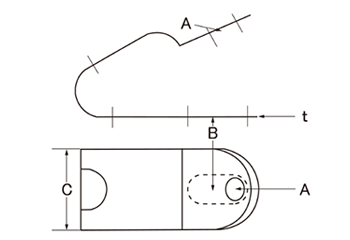 鉄 省力メタルVVF用片サドル (SS/SS-G三価)(斉藤製作所) 製品図面