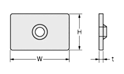鉄 角ナット N2-3C (四角ナット)(カメダデンキ) 製品図面
