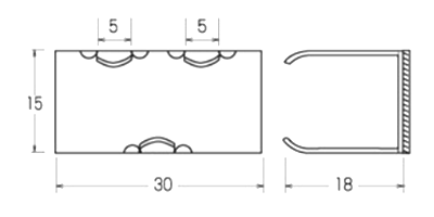 カメダデンキ ハイステッカー (接着式配線止め具)(大型/ W-30-SA) 製品図面