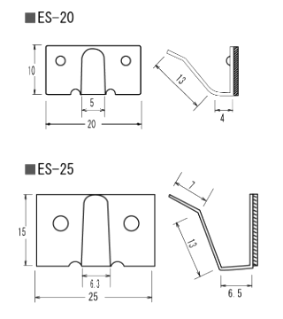 カメダデンキ ステンレス ハイステッカー (接着式配線止め具)(ES-) 製品規格