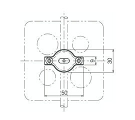 ネグロス 吊りボルト・丸鋼用ボックス支持金具 (TPC) 製品図面