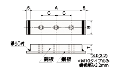 銅 篠原電機 アース端子 (E型) 製品図面