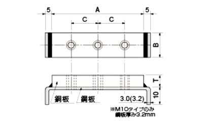 銅 篠原電機 アース端子 (EC型) 製品図面