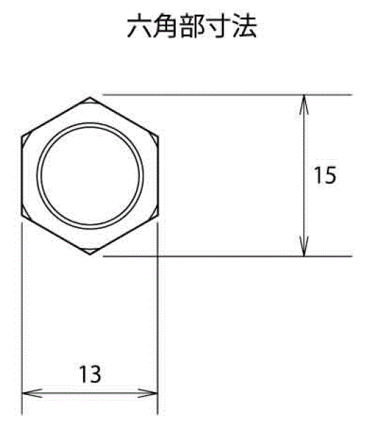 ミヤナガ デルタゴンビット 六角軸ビット ロング (DLHEX) 製品図面