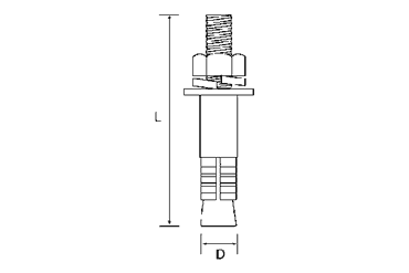 鉄 ボルトアンカー(BAタイプ)(おねじスリーブ打込式) 製品図面