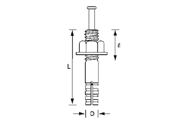 鉄 オールアンカー Bタイプ(おねじ芯棒打込み式) 製品図面