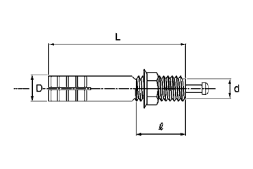 鉄 オールアンカー Cタイプ (おねじ芯棒打込式) 製品図面