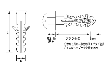 オールプラグ MGタイプ (樹脂製プラグ) 製品図面