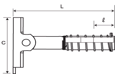 鉄 ITハンガー ITL (ALC板貫通プレートハンガー雌ネジ) 製品図面