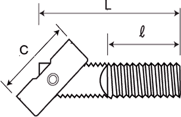 鉄 アメラハンガー(ITA)(中空壁用オネジ)(押出中空成形セメント板用) 製品図面