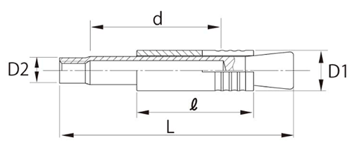 鉄 スリーブ 打込み式 セパアンカー(SPA/型枠止め 丸セパ)(サンコーテクノ) 製品図面