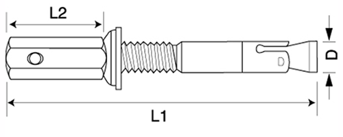 鉄 トルコンアンカー (AW-BW)(ウェッジ式・懸垂物取付け用アンカー)(インチ・ウイット)(サンコーテクノ) 製品図面