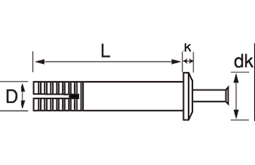 鉄 オールアンカー FTタイプ (芯棒打込式)(吊り子止め用) 製品図面