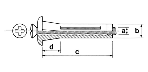 樹脂 ホーク・ツイストナイロンアンカー(NT/鉄ビス)(KFC製) 製品図面