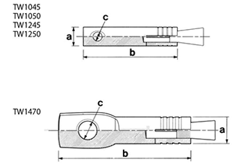 鉄 ホークタイワイヤーアンカー(TW)(本体打込み式/ワイヤー引き)(KFC製) 製品図面