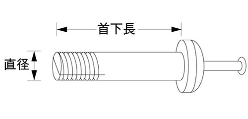 鉄 ベストアンカー(Tタイプ/丸頭)(芯棒打込式)(ディコム製) 製品図面