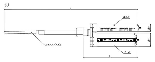 ヒルティ 接着系注入式アンカーHIT-RE 500 V3 製品図面