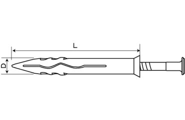 ロブテックス製 ネイルプラグ(鉄)(ALC・コンクリート用) 製品図面