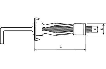 ロブテックス製 ボードアンカー(LB 40入り(中空壁用メネジ) 製品図面