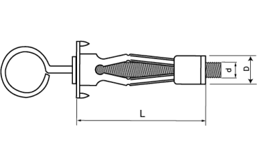 ロブテックス製 ボードアンカー(OB 40入り)(中空壁用メネジ) 製品図面