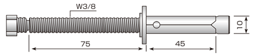 鉄 ブレスアンカーWタイプ(通し斜め部材取付け用)(トルシア形高力雄ねじタイプ)エヌパット品 製品図面