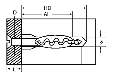 トグラー アリゲーター(A)(樹脂製ツバなし) 万能機能タイプ 製品図面