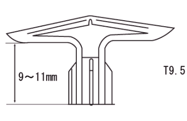 トグラーT9.5(100P)(適合板厚9～10)(樹脂製プラグ) 製品図面