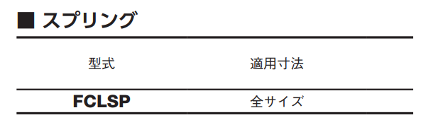 大見工業 FCLホールカッター用スプリング (FCLSP) 製品規格
