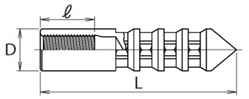 ステンレス イーグルアンカー(SEG)サンコーテクノ(樹脂併用めねじアンカー) 製品図面