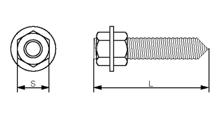 ステンレス ケミカルボルト(Vカット)(ナット2個+平座付) CB-VS 製品図面