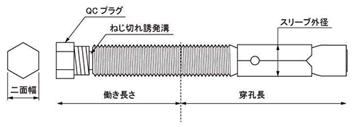 ステンレス スマートQCアンカー (エヌパット製)(施工管理可能・雄ねじアンカー) 製品図面