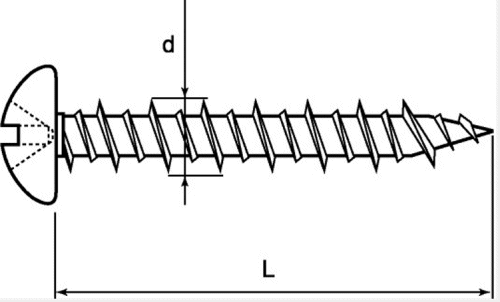 ステンレスSUS410 ノンプラビス(+)ナベ頭(振動ドリル付)(コンクリート用ビス) 製品図面