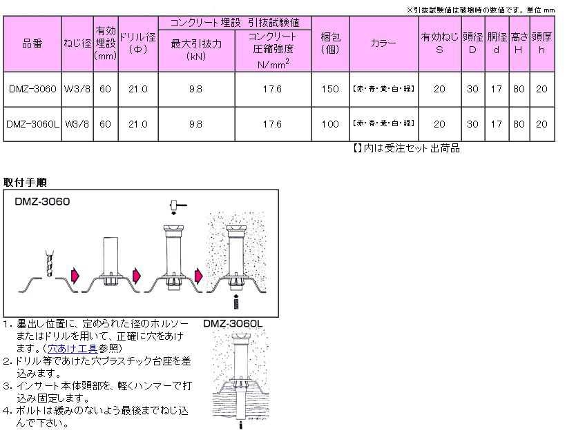 三門 デッキマンDMZ (軽天～軽設備用) 製品規格