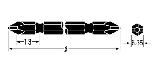 ベッセルタッピングビット(ブラック刃先) No.A14B(S)(低硬度) 製品図面