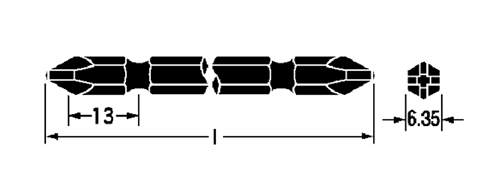 ベッセル タッピングビット(ハイパワー刃先) No.A14H 製品図面