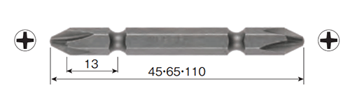 ベッセル 高硬度ビット(AX14-X・最高硬度)(2本組)(マグネット付) 製品図面