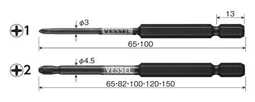 ベッセル 段付サキスボビット(SS16)(2本組) 製品図面