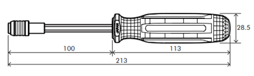 ベッセル トルクスドライバーセット TD-6310TX(ビット10本付)(ピン付対応) 製品図面