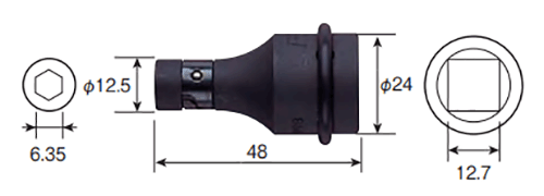 ベッセル ソケットアンビル BH-30 (12.7 インパクト用アダプター) 製品図面