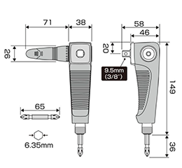 アネックスツール(ANEX) ソケット用 強靭L型アダプター(AKL)(差込角 3/8”・1/2”) 製品規格